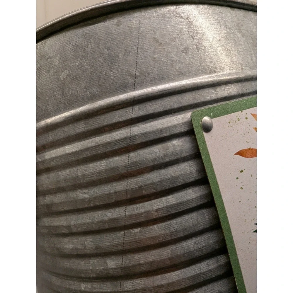 Mushroom Metal Bucket With Wooden Handle Kitschy 8